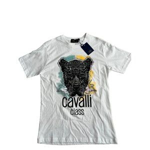 Cavalli Class Panther Print Tee White ( S )